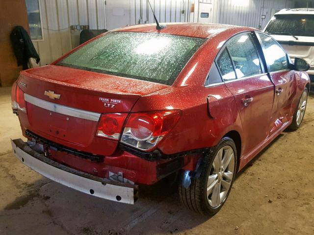 1G1PH5SC4C7331664 - 2012 CHEVROLET CRUZE LTZ RED photo 4