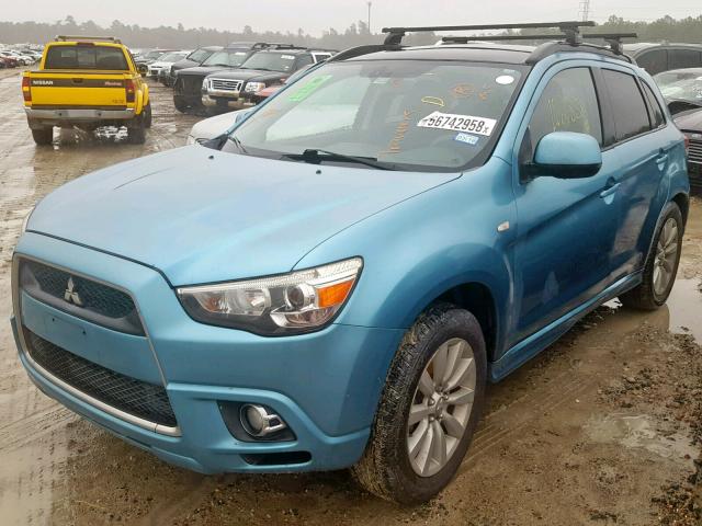 JA4AP4AU6BZ022909 - 2011 MITSUBISHI OUTLANDER BLUE photo 2