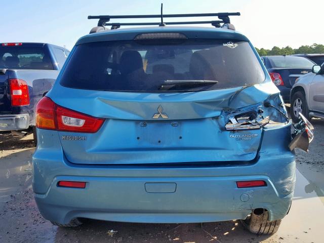 JA4AP4AU6BZ022909 - 2011 MITSUBISHI OUTLANDER BLUE photo 9