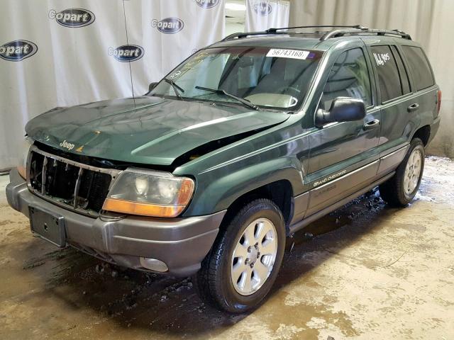 1J4GW48S21C531611 - 2001 JEEP GRAND CHER GREEN photo 2