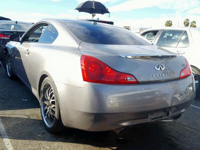 JNKCV64EX8M104909 - 2008 INFINITI G37 BASE GRAY photo 3