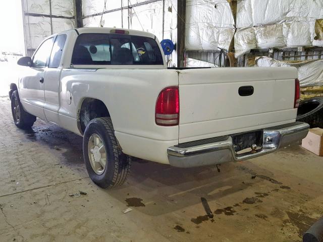 1B7GL23X2VS173895 - 1997 DODGE DAKOTA WHITE photo 3