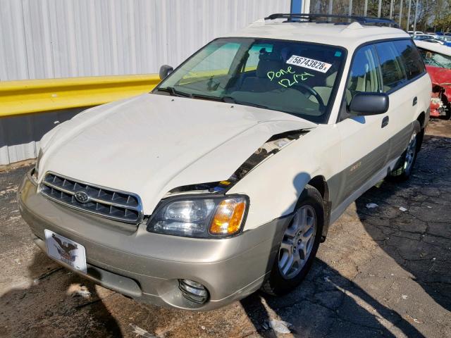 4S3BH665227666679 - 2002 SUBARU LEGACY OUT WHITE photo 2