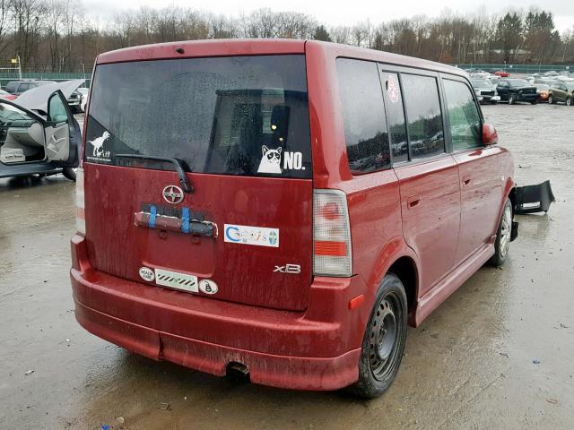 JTLKT324X64116393 - 2006 TOYOTA SCION XB Қызыл фото 4