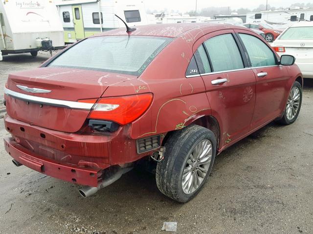 1C3CCBCG3CN184449 - 2012 CHRYSLER 200 LIMITE RED photo 4