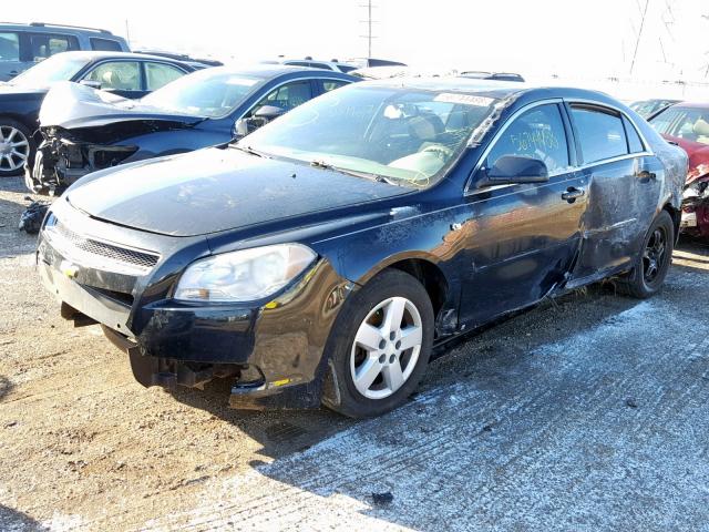 1G1ZG57B68F235690 - 2008 CHEVROLET MALIBU LS BLACK photo 2