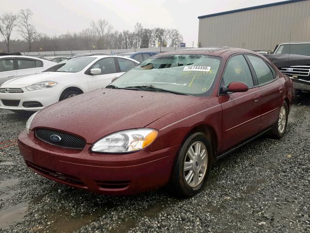 1FAFP56U75A287079 - 2005 FORD TAURUS SEL BURGUNDY photo 2