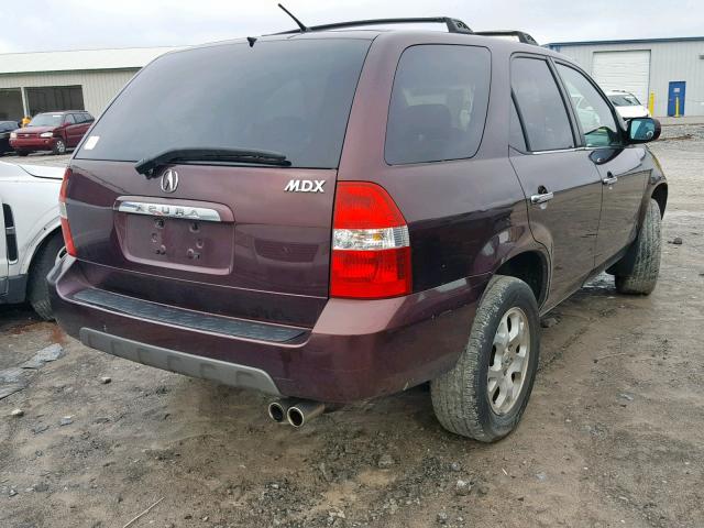 2HNYD186X1H535852 - 2001 ACURA MDX TOURIN BURGUNDY photo 4