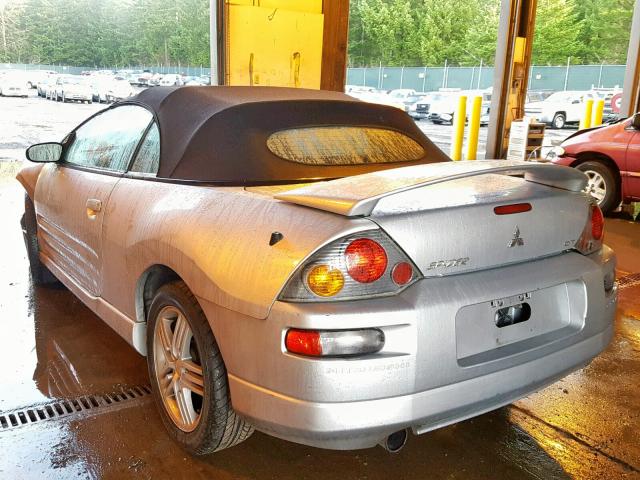 4A3AE55H43E188558 - 2003 MITSUBISHI ECLIPSE SP SILVER photo 3