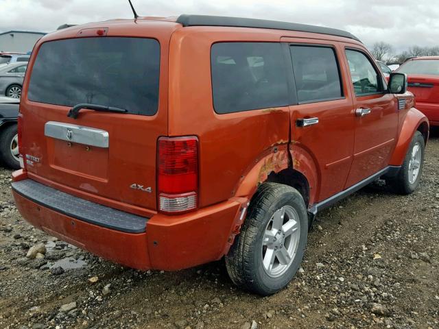 1D8GU58K77W564176 - 2007 DODGE NITRO SLT ORANGE photo 4