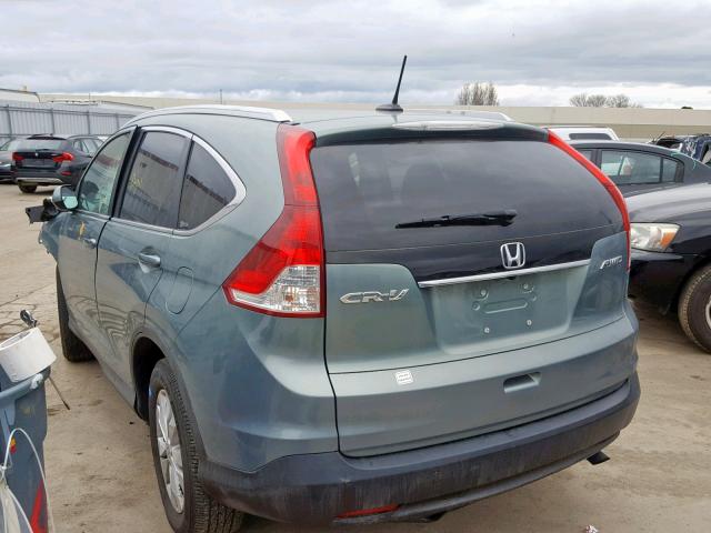 2HKRM4H7XCH611987 - 2012 HONDA CR-V EXL GRAY photo 3