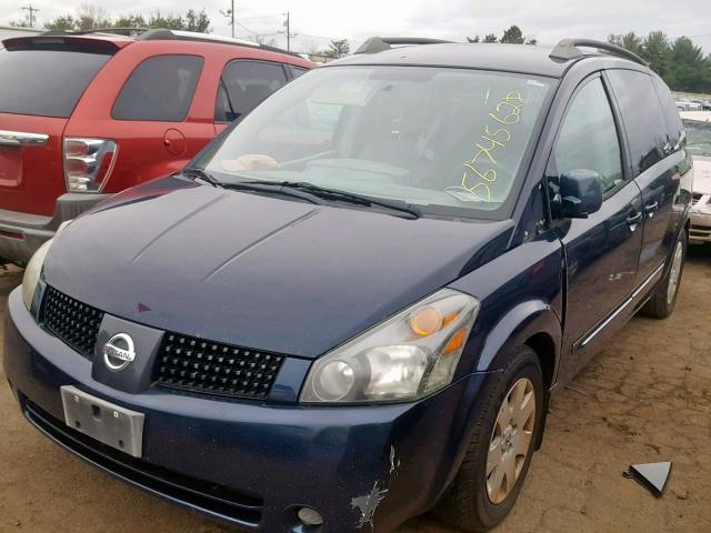 5N1BV28U65N103085 - 2005 NISSAN QUEST S BLUE photo 2