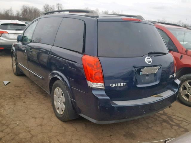 5N1BV28U65N103085 - 2005 NISSAN QUEST S BLUE photo 3