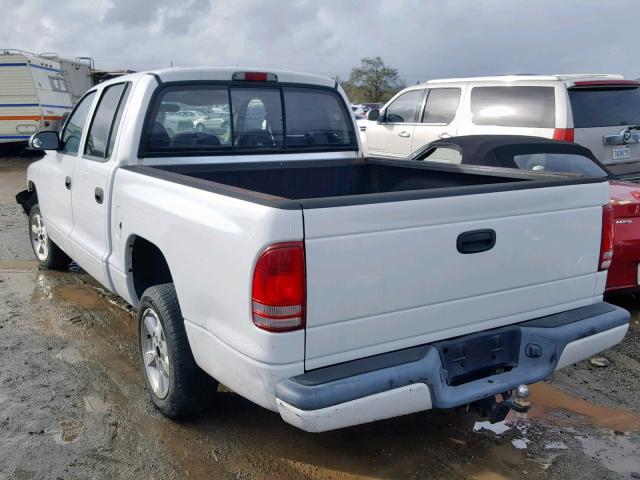 1B7HL38X12S624698 - 2002 DODGE DAKOTA QUA WHITE photo 3