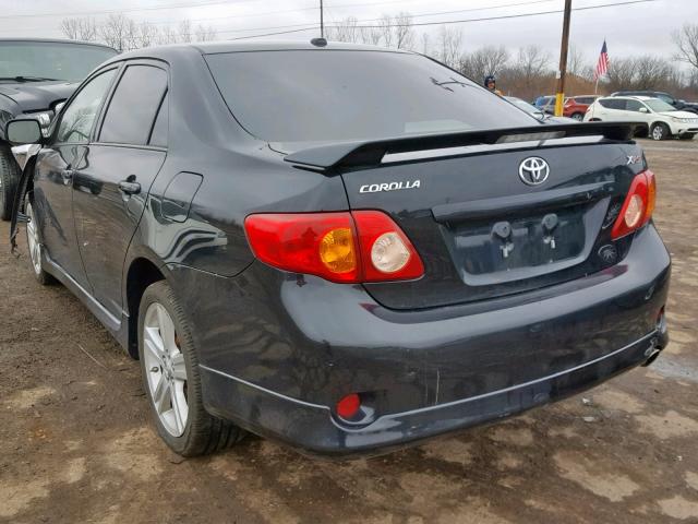 1NXBE40E19Z020739 - 2009 TOYOTA COROLLA XR BLACK photo 3