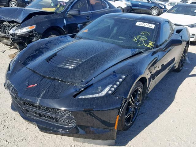 1G1YB2D79H5114957 - 2017 CHEVROLET CORVETTE S BLACK photo 2