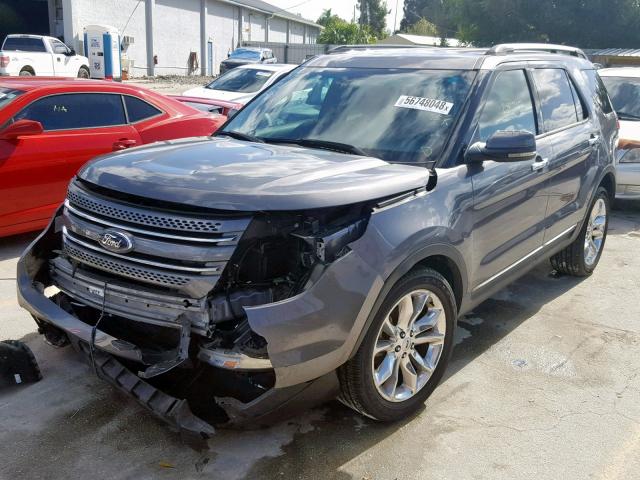 1FM5K7F86DGA65613 - 2013 FORD EXPLORER L CHARCOAL photo 2