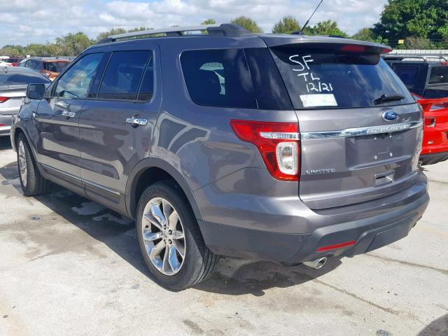 1FM5K7F86DGA65613 - 2013 FORD EXPLORER L CHARCOAL photo 3