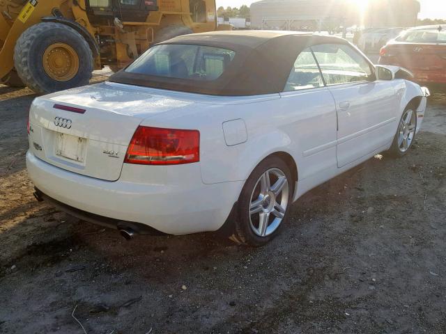 WAUDF48H07K023114 - 2007 AUDI A4 2.0T CA WHITE photo 4