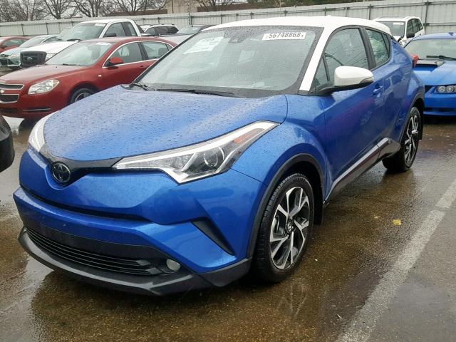 NMTKHMBXXJR052705 - 2018 TOYOTA C-HR XLE BLUE photo 2