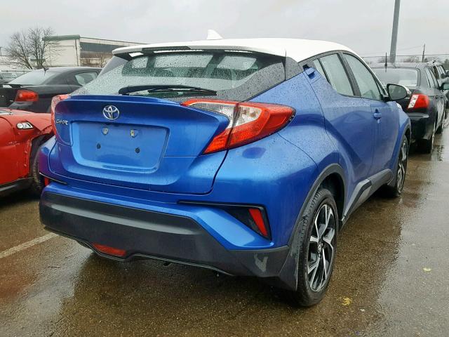 NMTKHMBXXJR052705 - 2018 TOYOTA C-HR XLE BLUE photo 4