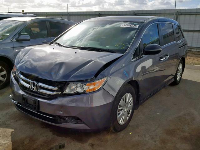 5FNRL5H2XEB118714 - 2014 HONDA ODYSSEY LX GRAY photo 2