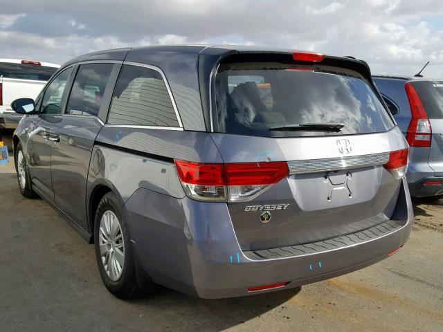 5FNRL5H2XEB118714 - 2014 HONDA ODYSSEY LX GRAY photo 3