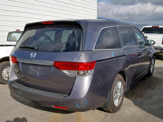 5FNRL5H2XEB118714 - 2014 HONDA ODYSSEY LX GRAY photo 4