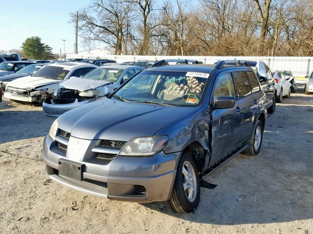 JA4LZ31F84U039788 - 2004 MITSUBISHI OUTLANDER GRAY photo 2