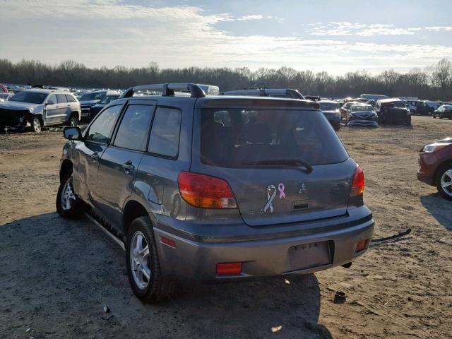 JA4LZ31F84U039788 - 2004 MITSUBISHI OUTLANDER GRAY photo 3