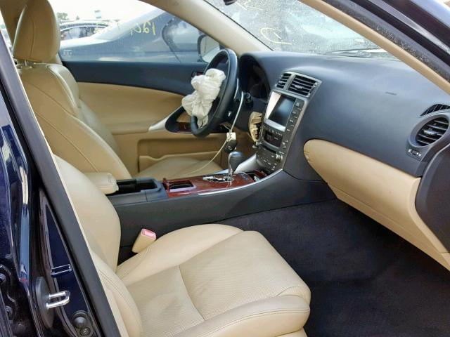 JTHBE262685019289 - 2008 LEXUS IS 350 BLUE photo 5