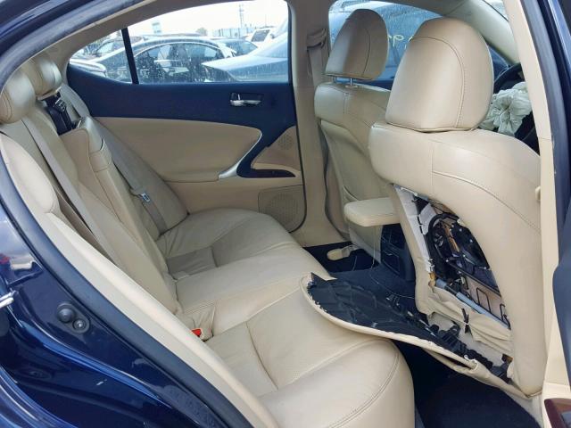 JTHBE262685019289 - 2008 LEXUS IS 350 BLUE photo 6