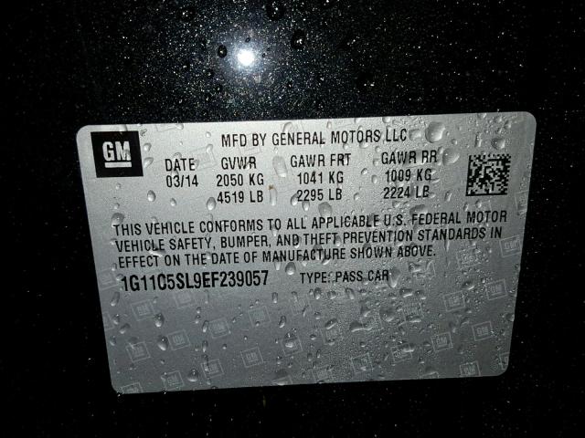 1G11C5SL9EF239057 - 2014 CHEVROLET MALIBU 1LT 黑色 照片 10