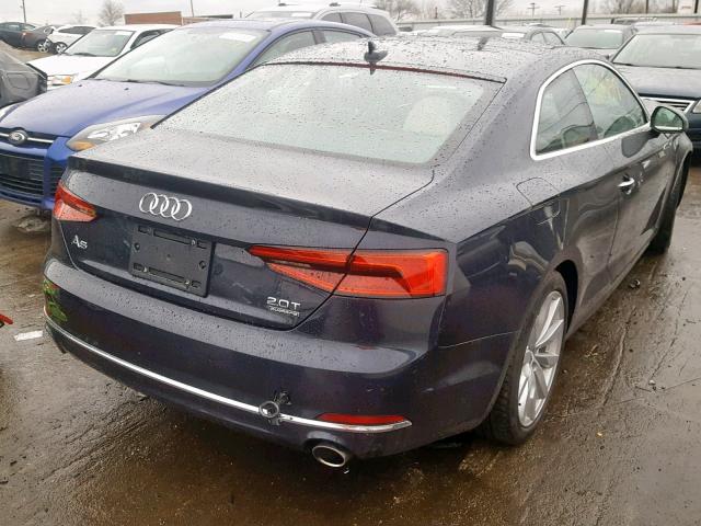 WAURNAF50JA001031 - 2018 AUDI A5 PRESTIG BLUE photo 4