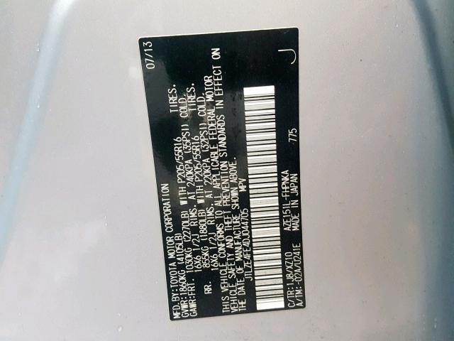 JTLZE4FE4DJ044705 - 2013 TOYOTA SCION XB Күміс фото 10