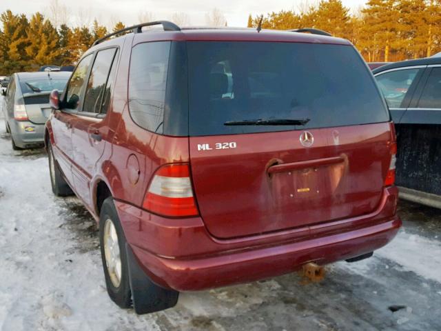 4JGAB54E3YA167696 - 2000 MERCEDES-BENZ ML 320 RED photo 3