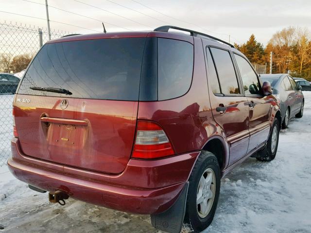 4JGAB54E3YA167696 - 2000 MERCEDES-BENZ ML 320 RED photo 4