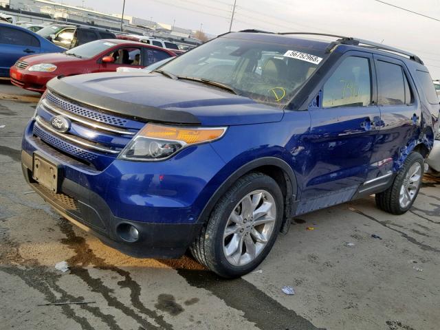 1FM5K8F87DGA41343 - 2013 FORD EXPLORER L BLUE photo 2