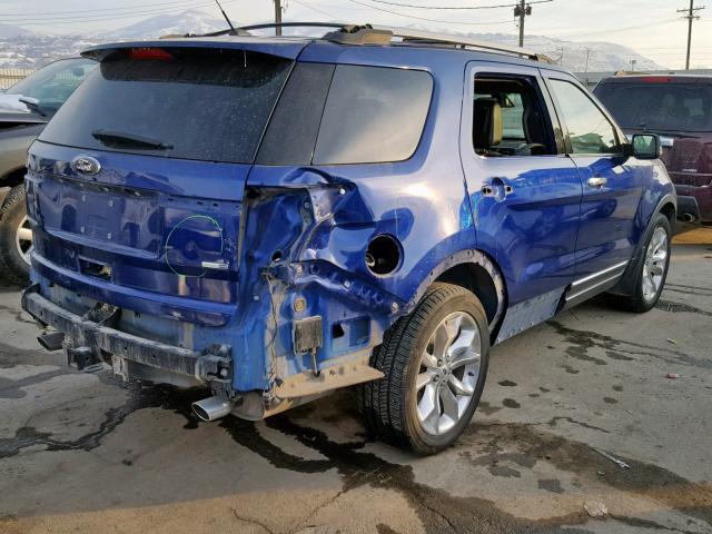 1FM5K8F87DGA41343 - 2013 FORD EXPLORER L BLUE photo 4