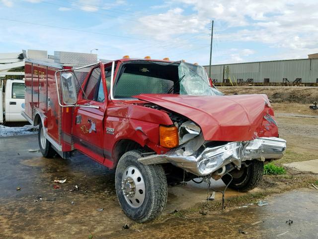 1FDKF37M9LNB24952 - 1990 FORD F350 RED photo 1