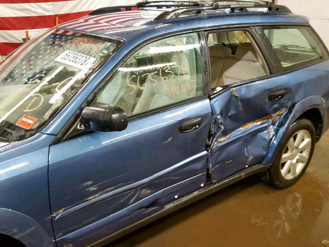 4S4BP61C277336651 - 2007 SUBARU LEGACY OUT BLUE photo 9