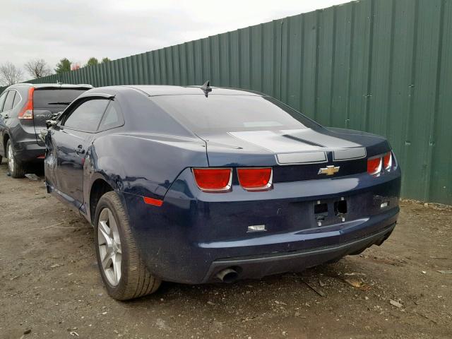 2G1FE1ED0B9163827 - 2011 CHEVROLET CAMARO LS BLUE photo 3