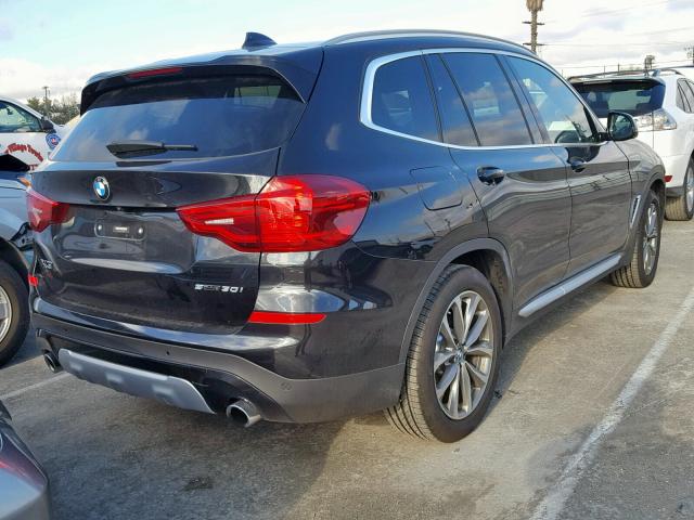 5UXTR7C57KLE98459 - 2019 BMW X3 SDRIVE3 BLACK photo 4