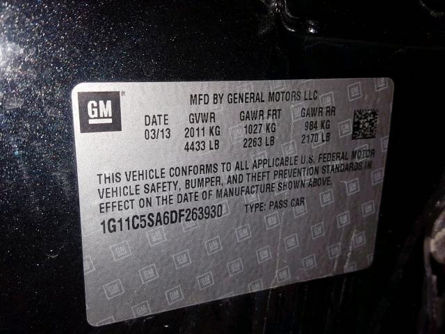 1G11C5SA6DF263930 - 2013 CHEVROLET MALIBU 1LT CHARCOAL photo 10