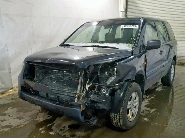 2HKYF18146H519343 - 2006 HONDA PILOT LX BLACK photo 2