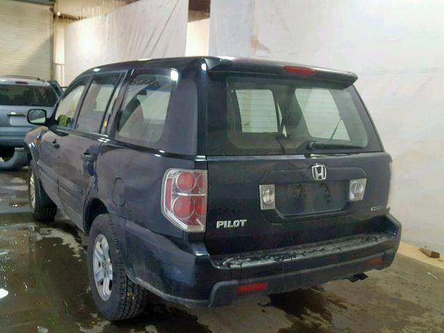 2HKYF18146H519343 - 2006 HONDA PILOT LX BLACK photo 3