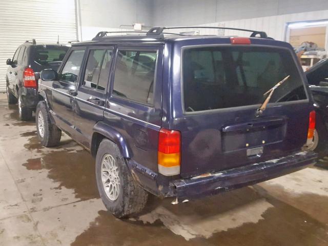 1J4FF78SXXL570033 - 1999 JEEP CHEROKEE L BLUE photo 3