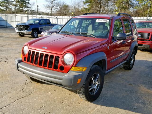 1J4GL48K97W573399 - 2007 JEEP LIBERTY SP RED photo 2