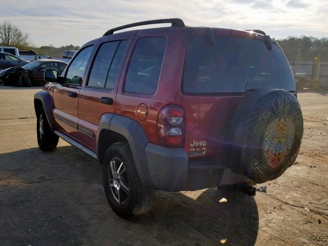 1J4GL48K97W573399 - 2007 JEEP LIBERTY SP RED photo 3