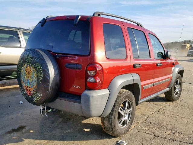 1J4GL48K97W573399 - 2007 JEEP LIBERTY SP RED photo 4